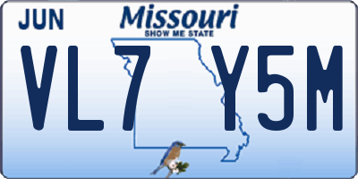 MO license plate VL7Y5M