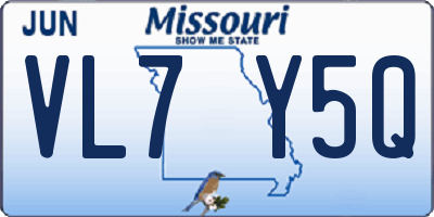 MO license plate VL7Y5Q