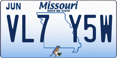 MO license plate VL7Y5W