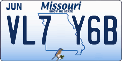 MO license plate VL7Y6B