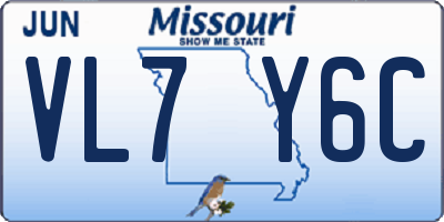 MO license plate VL7Y6C
