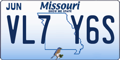 MO license plate VL7Y6S