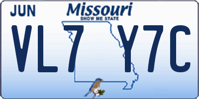 MO license plate VL7Y7C