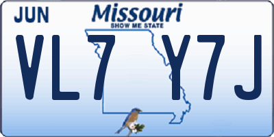 MO license plate VL7Y7J