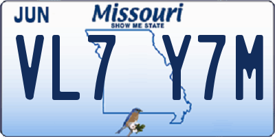 MO license plate VL7Y7M