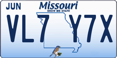 MO license plate VL7Y7X