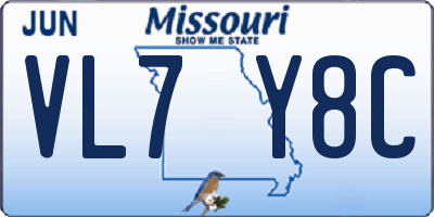 MO license plate VL7Y8C
