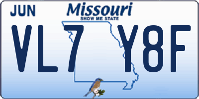 MO license plate VL7Y8F
