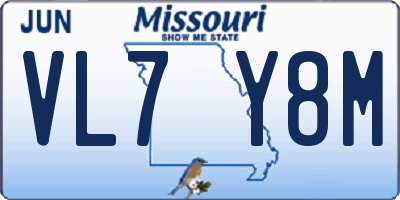 MO license plate VL7Y8M