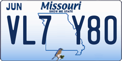 MO license plate VL7Y8O