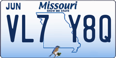 MO license plate VL7Y8Q