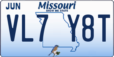 MO license plate VL7Y8T