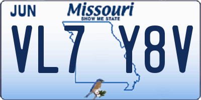 MO license plate VL7Y8V