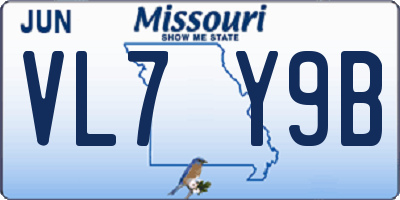 MO license plate VL7Y9B