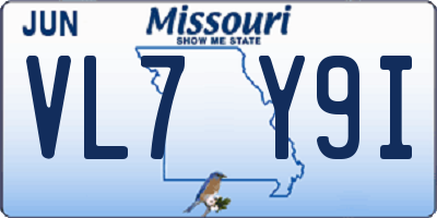 MO license plate VL7Y9I