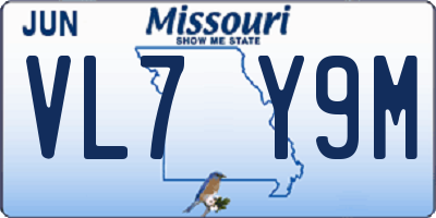 MO license plate VL7Y9M