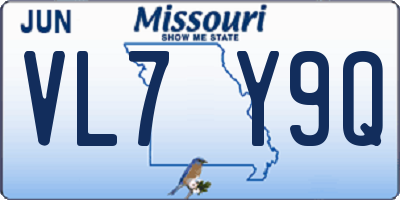 MO license plate VL7Y9Q