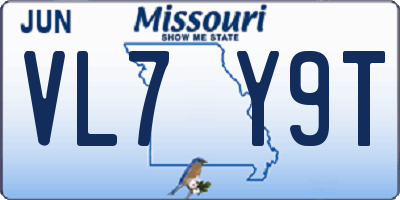 MO license plate VL7Y9T