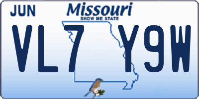 MO license plate VL7Y9W