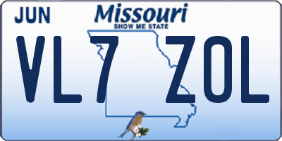 MO license plate VL7Z0L