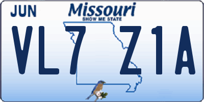 MO license plate VL7Z1A
