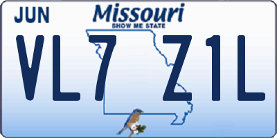 MO license plate VL7Z1L