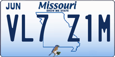 MO license plate VL7Z1M