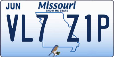 MO license plate VL7Z1P
