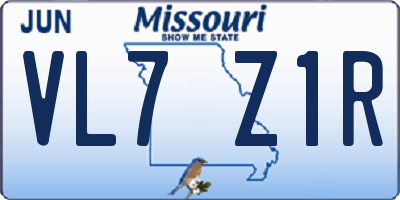 MO license plate VL7Z1R