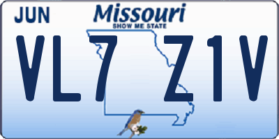 MO license plate VL7Z1V