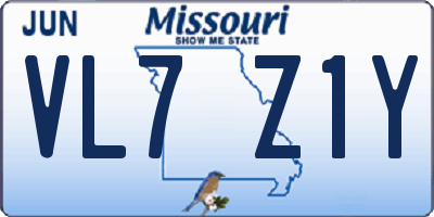 MO license plate VL7Z1Y