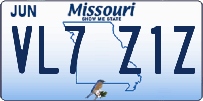MO license plate VL7Z1Z