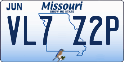 MO license plate VL7Z2P