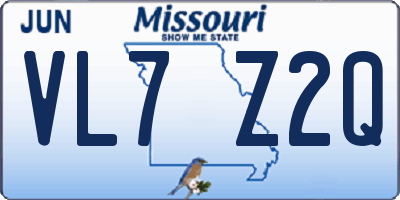 MO license plate VL7Z2Q