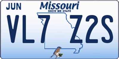 MO license plate VL7Z2S