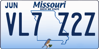 MO license plate VL7Z2Z