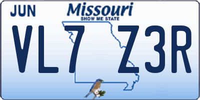 MO license plate VL7Z3R