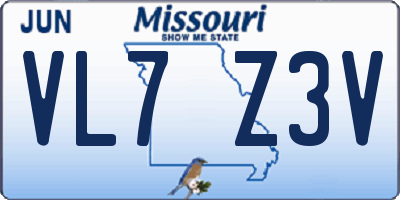 MO license plate VL7Z3V