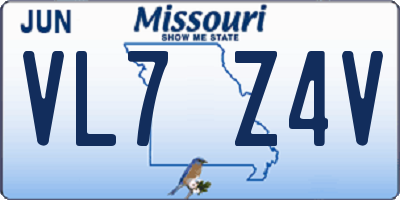 MO license plate VL7Z4V