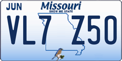 MO license plate VL7Z5O