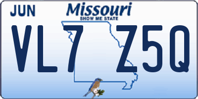 MO license plate VL7Z5Q