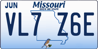 MO license plate VL7Z6E