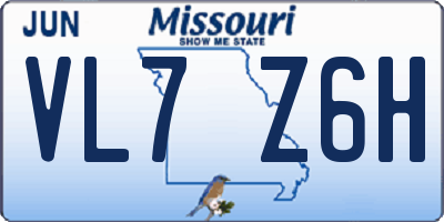 MO license plate VL7Z6H