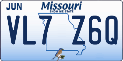 MO license plate VL7Z6Q