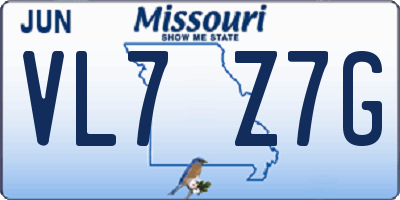 MO license plate VL7Z7G