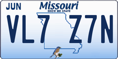 MO license plate VL7Z7N