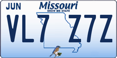 MO license plate VL7Z7Z