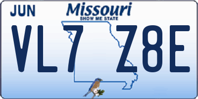 MO license plate VL7Z8E