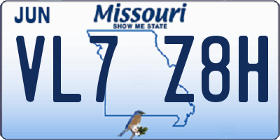 MO license plate VL7Z8H