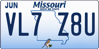 MO license plate VL7Z8U